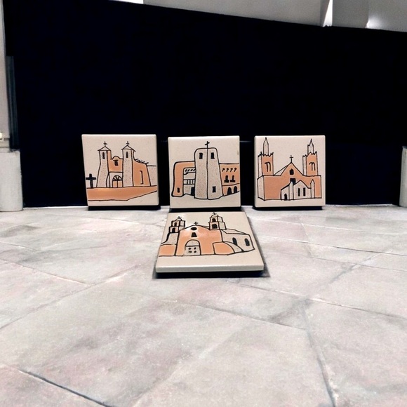 Vintage Mission Santa Fe Ceramic Coaster Set (4) - Picture 1 of 4